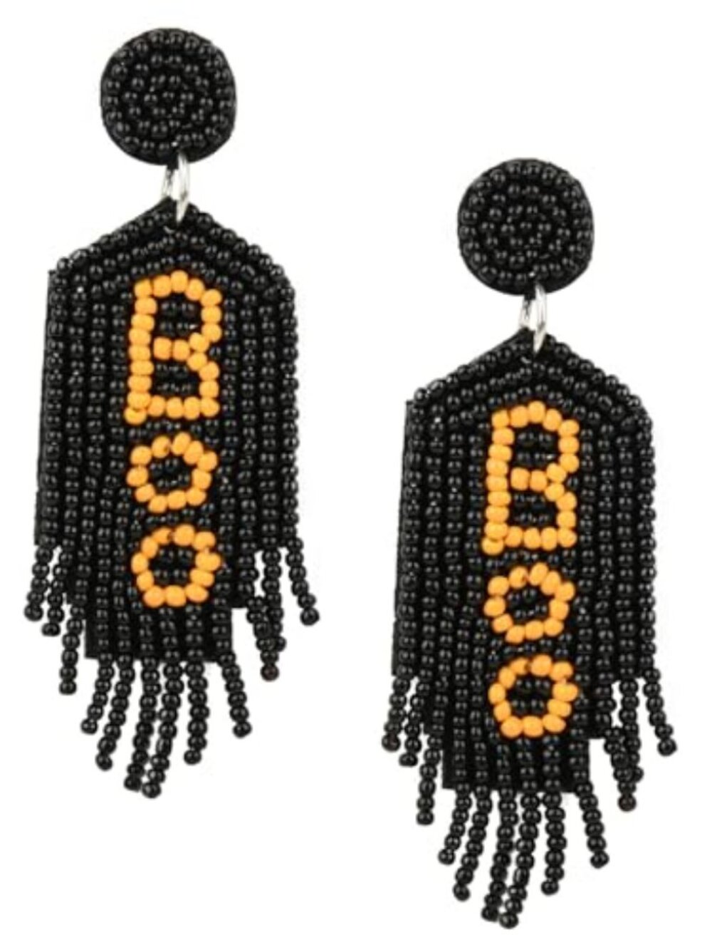 Halloween Earrings for Women - Beaded Boo Halloween Jewelry Drop Dangle Earrings